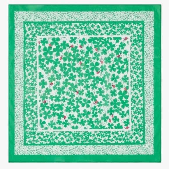 ISO ISO ISO Talbots Lucky Clover Neckerchief Scarf - Picture 2 of 2